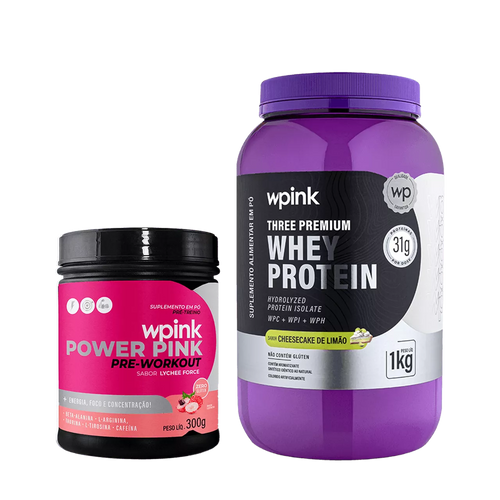 whey protein cheesecake de limão – 1 kg + super power pink de lichia – 300g