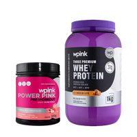 whey protein doce de leite – 1 kg + super power pink de lichia – 300g