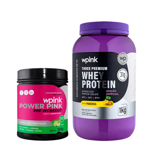 whey protein pamonha – 1 kg + super power pink de limão 300g