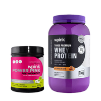 whey protein doce de leite – 1 kg + super power pink de maçã verde – 300g