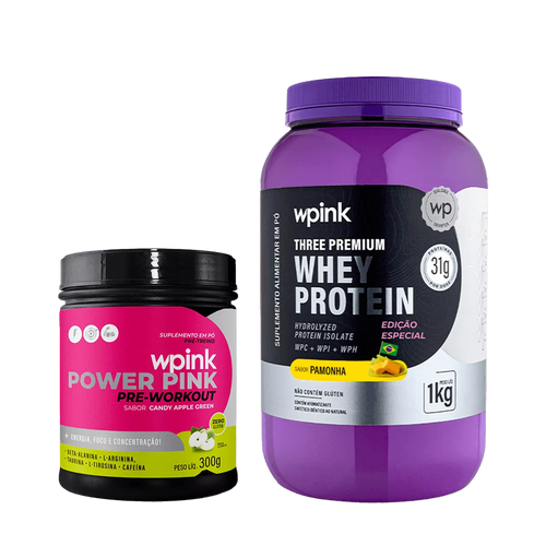 whey protein pamonha – 1 kg + super power pink de maçã verde 300g