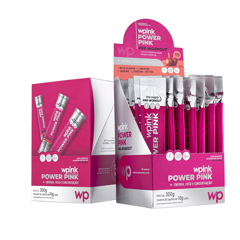 power pink de maçã do amor - pré-treino - 300g